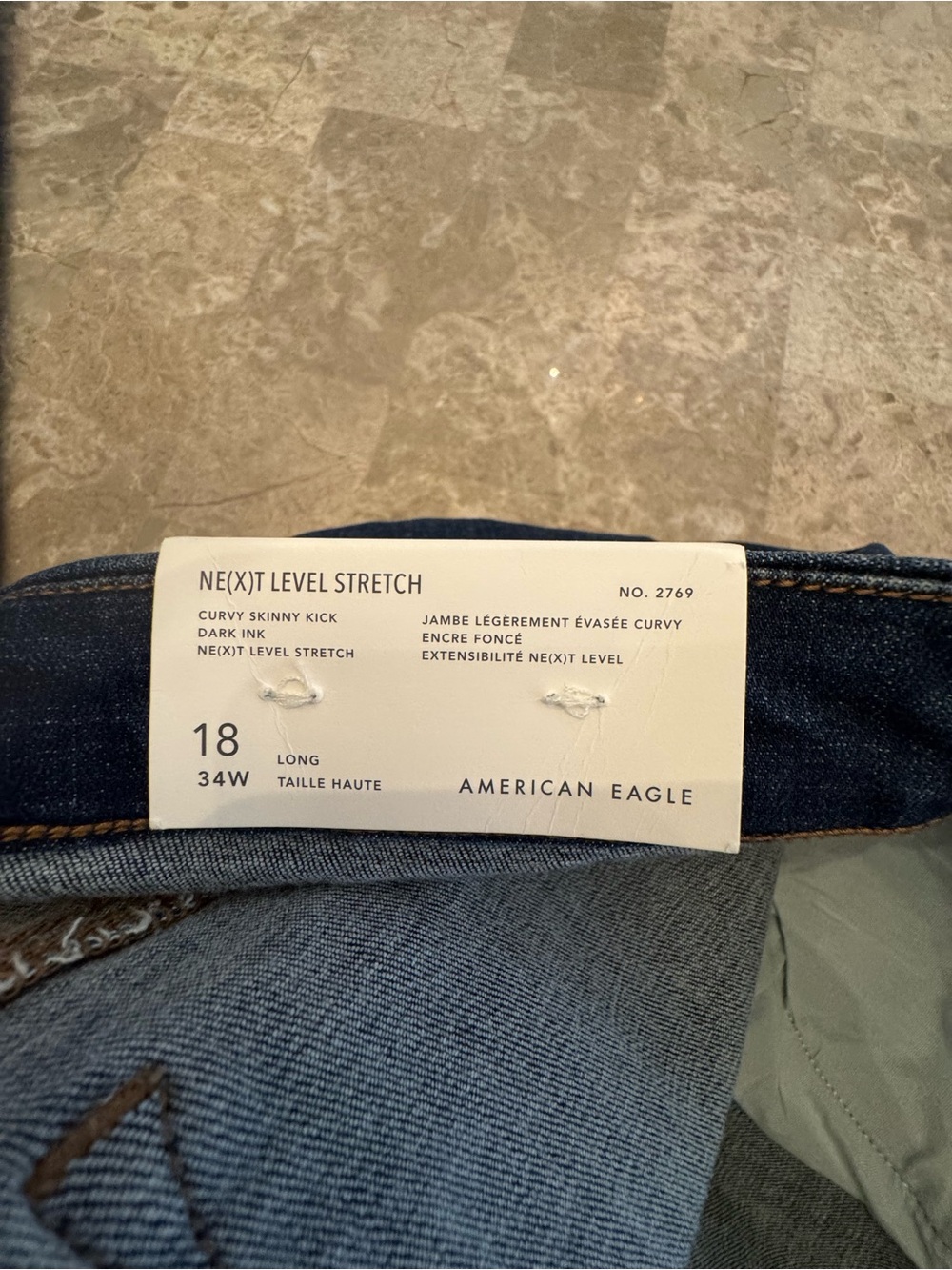 American Eagle Outfitters Size 18Long Women’s Curvy Skinny Kick Jeans High Rise - Picture 6 of 9